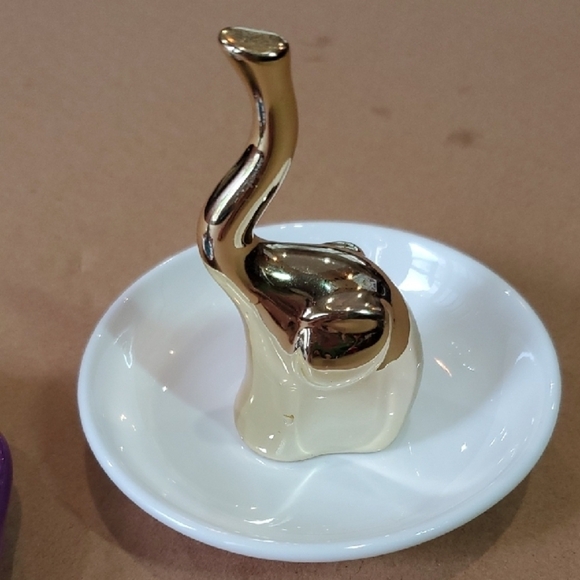 Colorful Peacock , Fox, and Elephant Trinket Ring Dishes - Picture 4 of 11